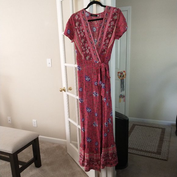 Dresses | Zesica Womens Summer Wrap V Neck Bohemian Floral Print Ruffle ...